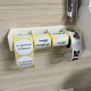 sticker barcode roll stand holder barkod tutucu organizer