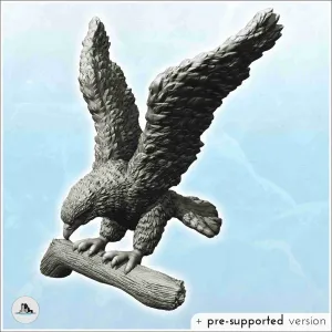 Eagle taking off on branch (10) - miniatures animal RPG tabl