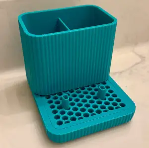 Bathroom Organizer with Toothbrush Stand & Drain Tray