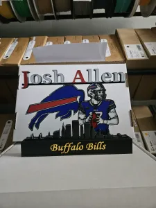 NFL - Buffalo Bills Josh Allen Display Buffalo skyline