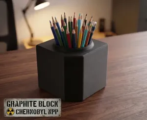 CHERNOBYL GRAPHITE BLOCK / POT , PENCIL HOLDER