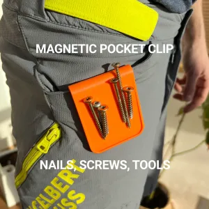 Magnetic Pocket Clip for Screws, Nails, Tools