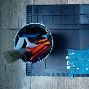 Work Pad with Storage Compartiments