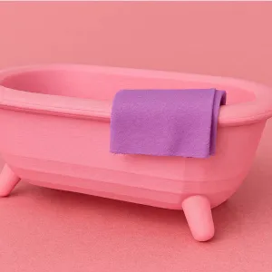 Dollhouse bathtub with towel