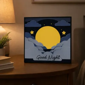 Good Night moon Shadow Light Lamp
