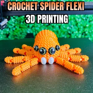 CROCHET SPIDER FLEXI - ARTICULATED - STL & 3MF MULTICOLOR