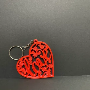 Heart keychain in love
