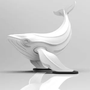 Humpback Whale Floating Minimalist Sculpture