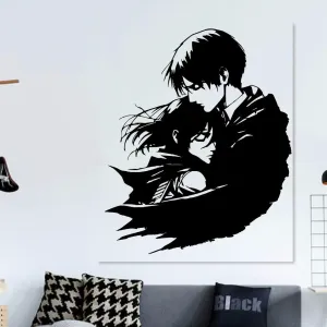 Attack on TItan - Eren and Mikasa love 2d wall art