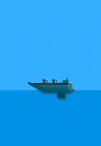 double balloon powered boat (realistic) +flag pole