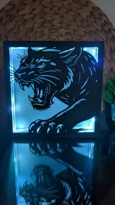Fierce Roaring Panther - Modular Light Box Insert