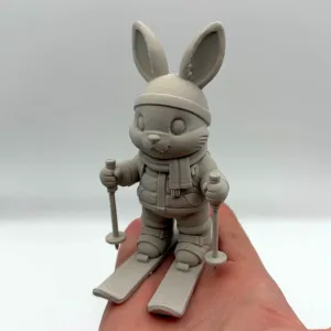 Skiing Easter Bunny