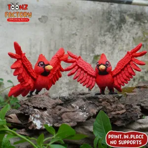Print In Place Cute Flexi Cardinal Bird