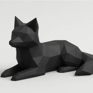 Low-Poly Lying Fox