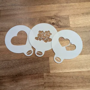 Coffee - Cocoa Art Stencils (hearts)