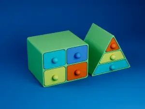 Kids Modular House Storage Drawers | Square & Triangle