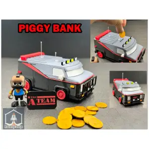 A-Team Van Piggy Bank with Mr. T Minifigure