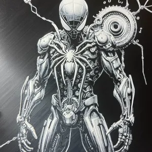 Robospidermam hueforge 200x200 Black & White