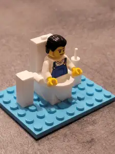BlockBricks compatible toilet: WC, paper and brush