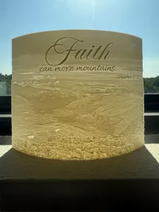 Mountain lithophane w/ Biblical Scripture