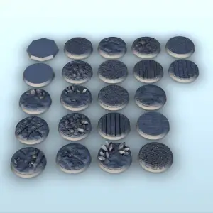 Set of 23 bases (+ pre-supported version) (3) - miniatures w