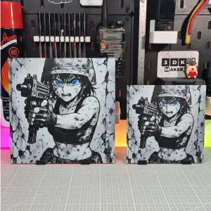 Girl Anime Uzi – Hueforge – 4 Colors