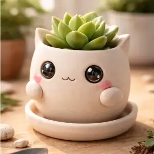 Kawai Cat Planter Pot