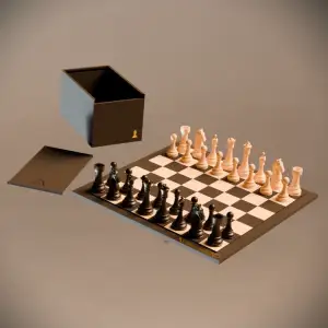 Ajedrez Compacto 200mm Multicolor Chess Set STL 3MF