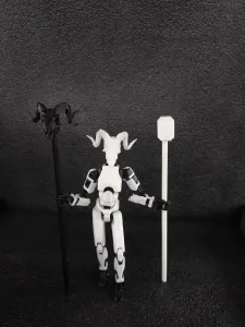 ram-headed walking stick with variable head for dummy 13