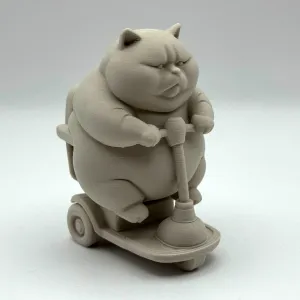 Chonky Cat on a Scooter