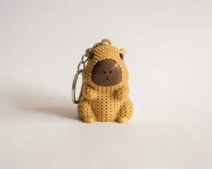 Knitted Capybara Keychain