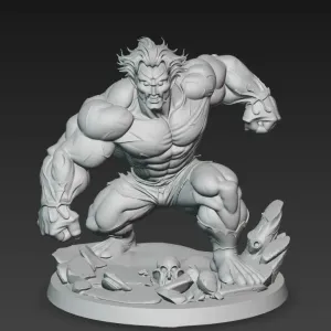 Raging Titan Warrior – Muscular Fantasy 3D Printable Statue