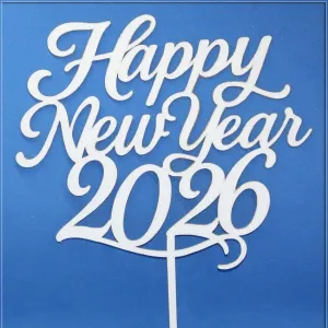 Happy New Year 2026 Cake Topper