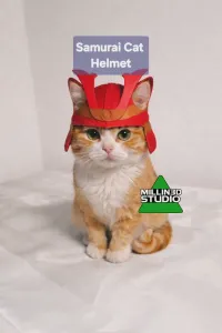 Armored Samurai Cat Helmet