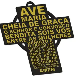 Cruz Cristã com Oração Ave Maria