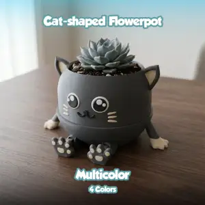 Cat-shaped flowerpot - Multicolor - Legs Flexi