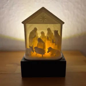 Weihnachtskrippe mit LED Sockel