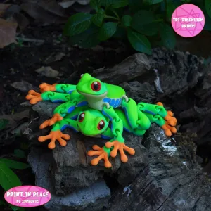 Print In Place Cute Flexi Red-Eyed Tree Frog
