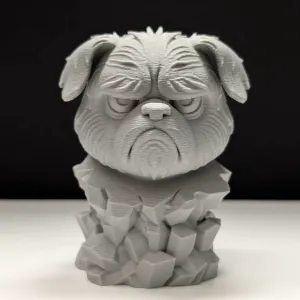 Grumpy Dog - Stone Bust