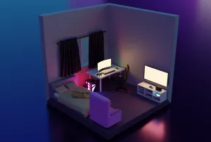 CUSTOMIZABLE GAMER ROOM ISOMETRIC