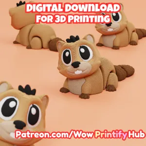 Articulated Beaver 3D Print File: Flexi Fidget Toy