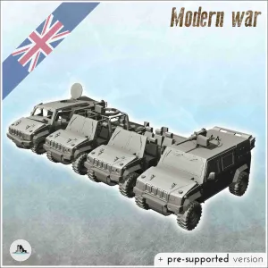 Set of British vehicles Iveco LMV Lince Panther CLV