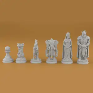 Organic Chess Set STL Artistic 3D Printable Design