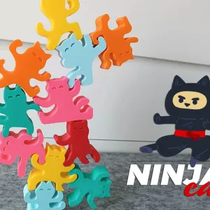 Ninja Cats Stacking Balance Game