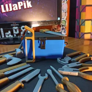 Toy tools (set of 15 pieces + case)