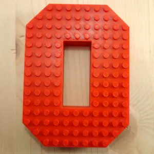 3D Letter O - Lego Compatible Studs