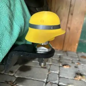 Firefighter helmet trailer hitch