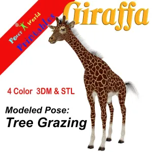 Giraffa Tree Grazing Pose by PoserWorld
