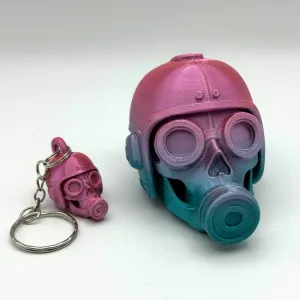 Gas Mask Skull with Keychain
