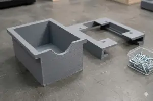 Under slide, a drawer under the desk